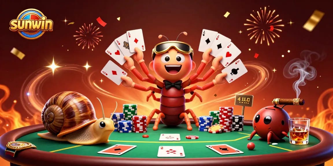Win thrilling poker hands with sunwin's dynamic 3D casino scene showcasing excitement and strategy.