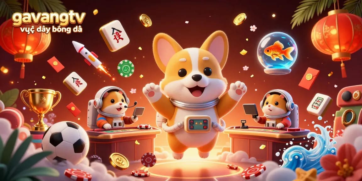 Experience the excitement of gavangtv trực tiếp bóng đá with a vibrant casino-themed digital illustration.