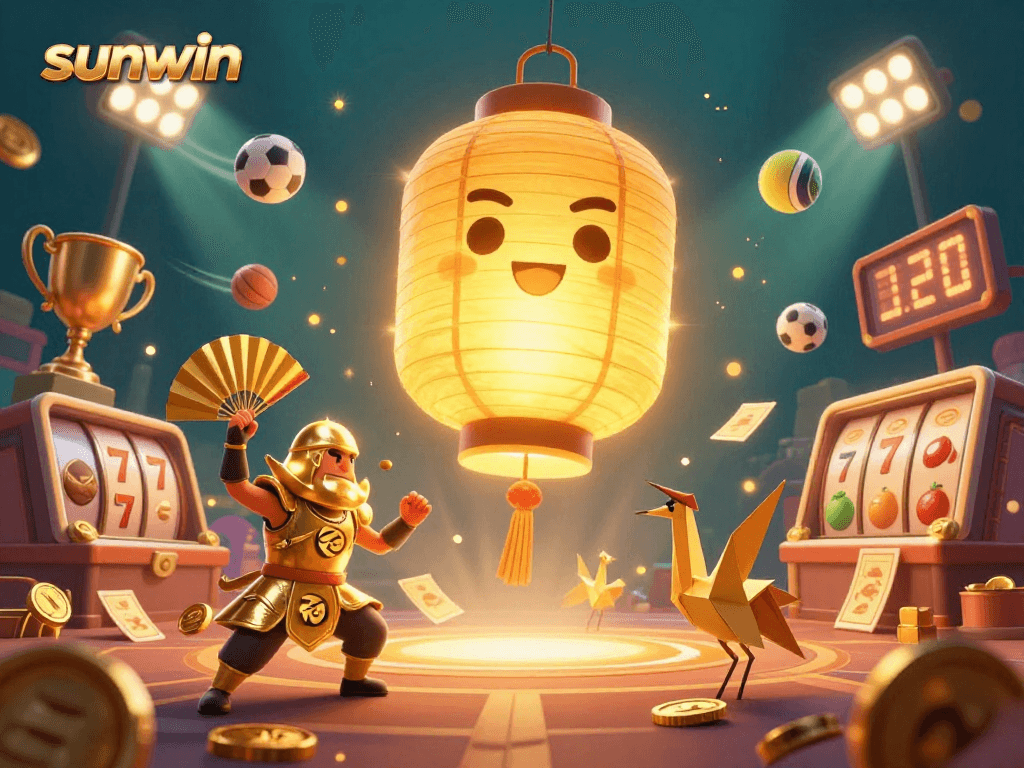 Experience sunwin's vibrant casino atmosphere with a golden spirit and winning sports elements.