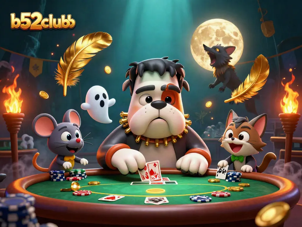 Engage in thrilling poker action with b52clubb in a lively 3D casino scene!