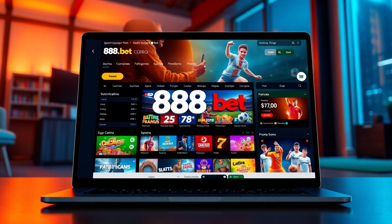 Experience dynamic online betting at 888b.bet, showcasing sports and casino games in a user-friendly interface.
