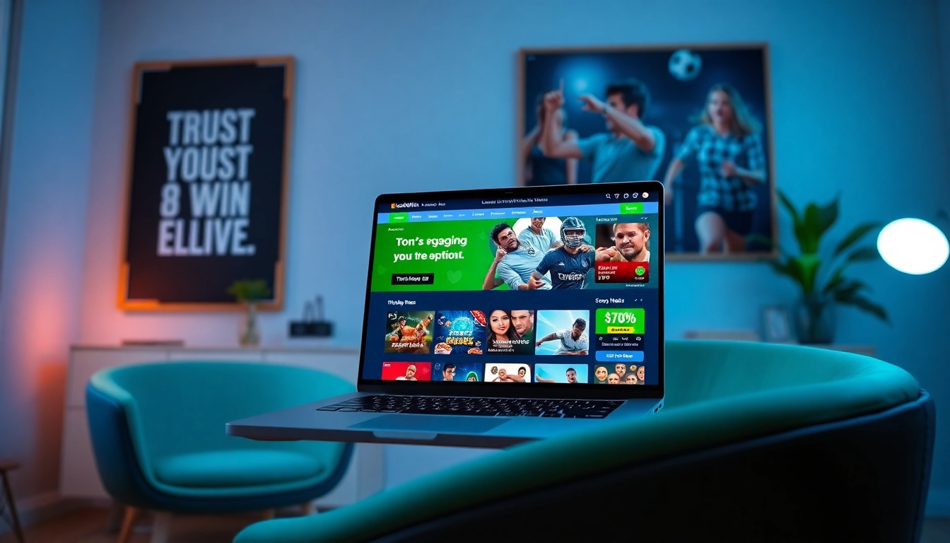 Experience the engaging online betting features of luck8win.live in a modern home office setting.