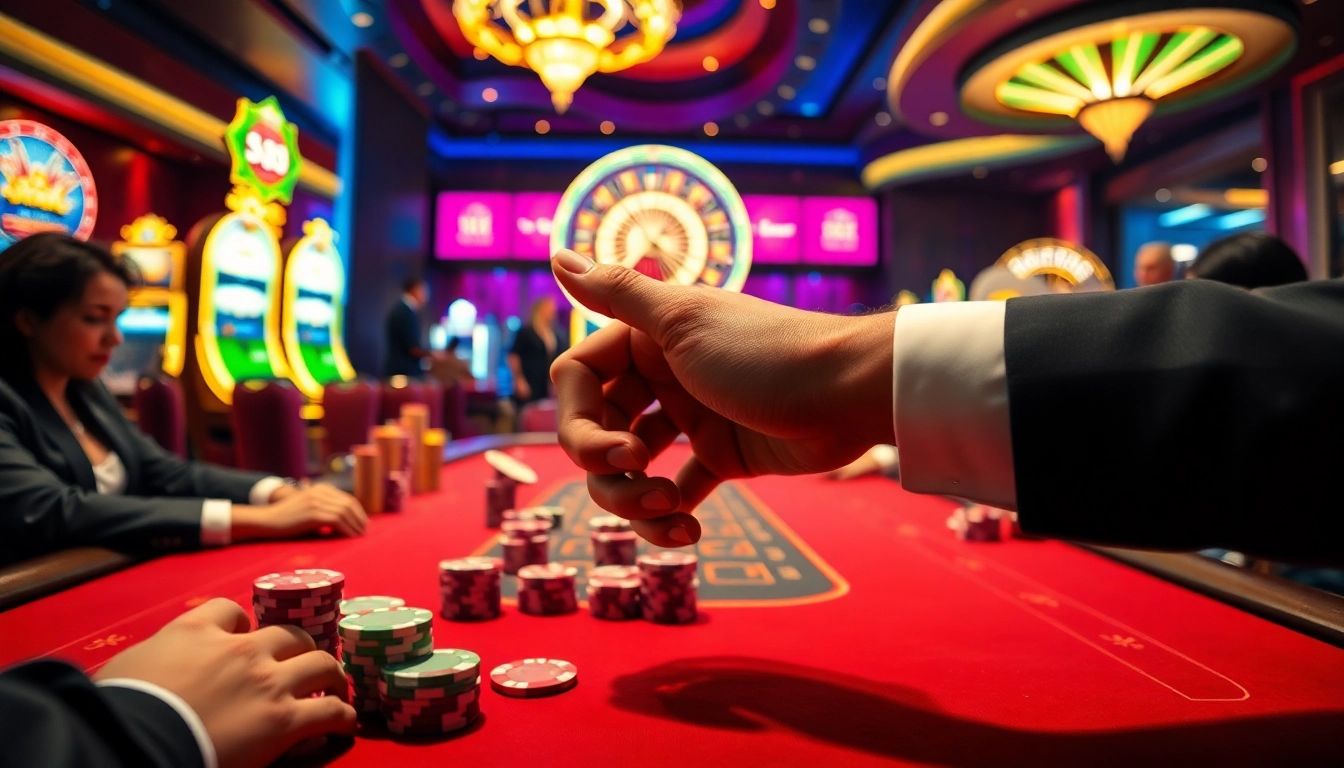 High-stakes poker action at a luxurious casino featuring 789b betting strategies and excitement.