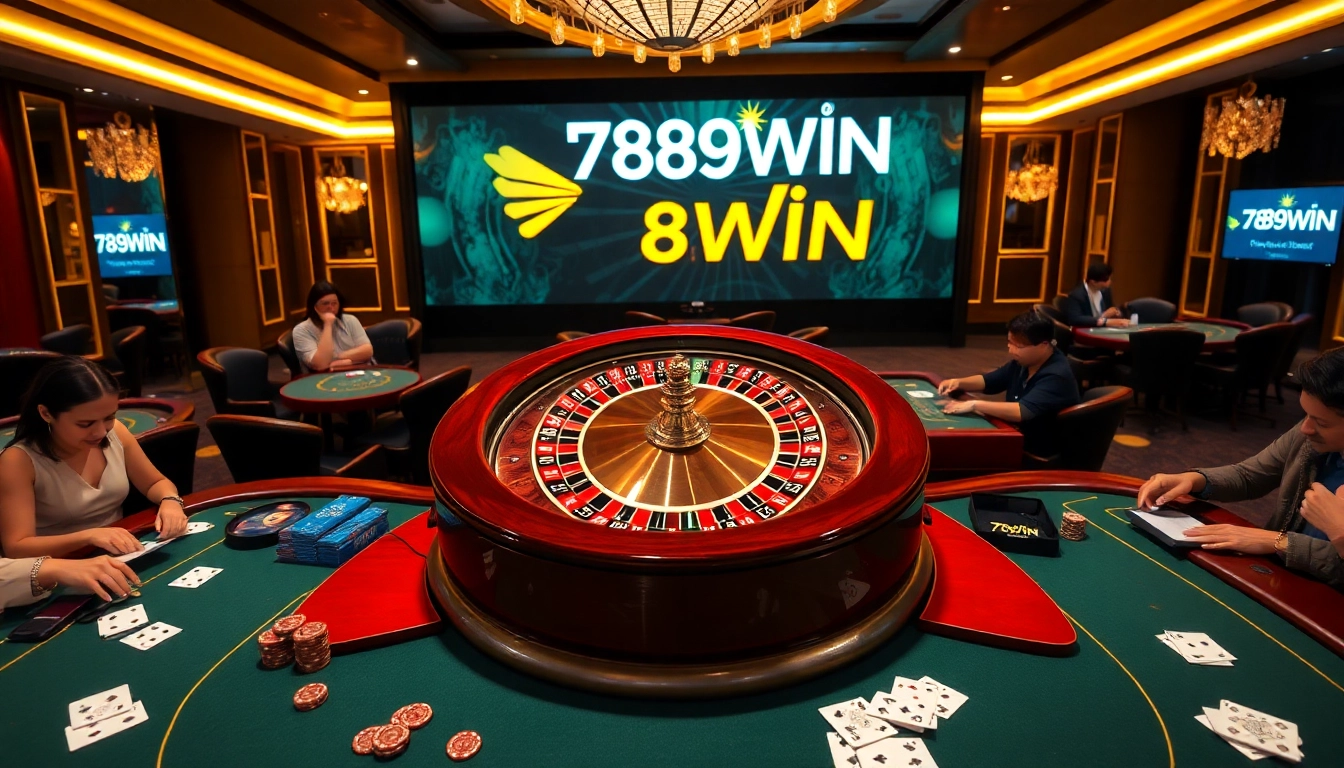 Experience the excitement of 789WIN with players winning at casino tables in an elegant environment.