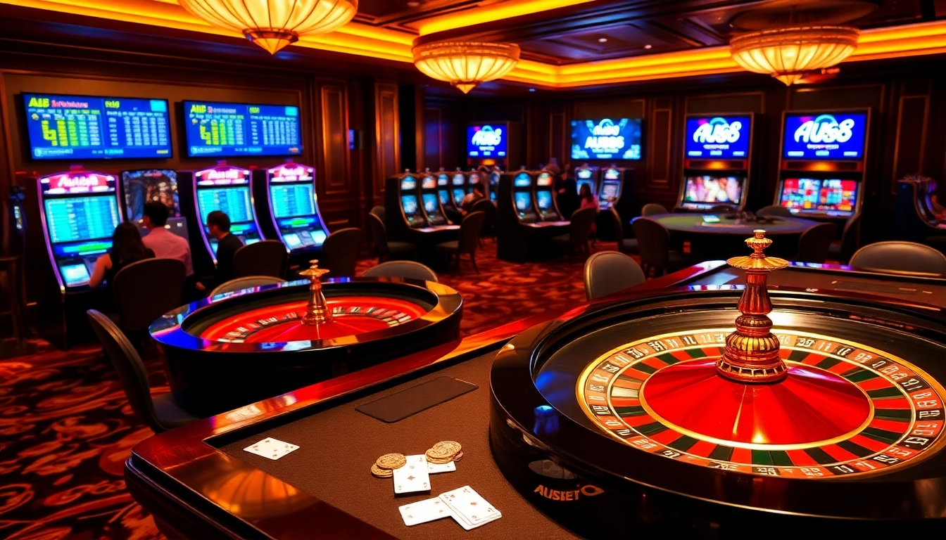 Experience high-energy gambling at AU88 with vibrant casino elements, casino tables, and interactive games.